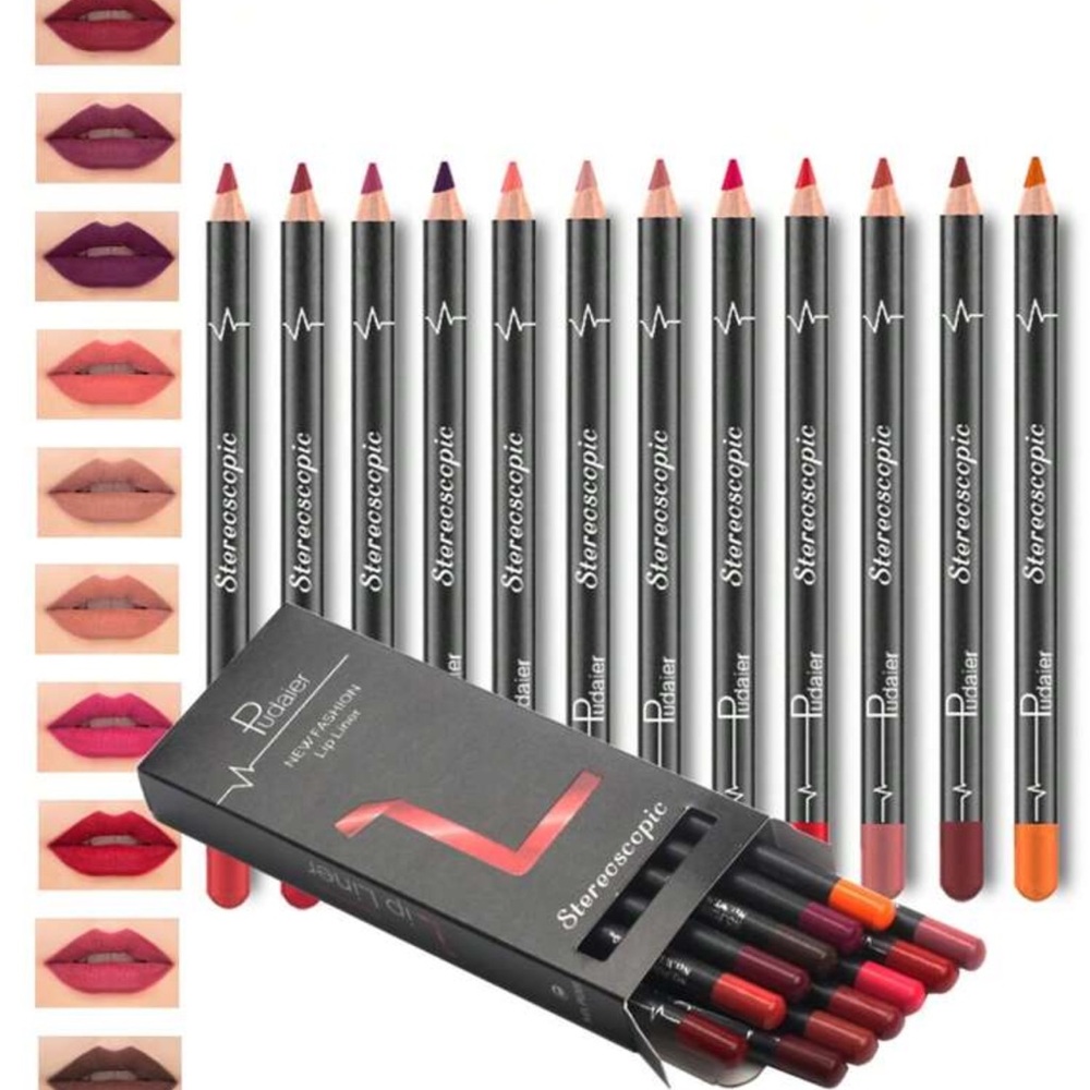 Waterproof Lipliner, 12pcs Matte Lipliner Pencil Set